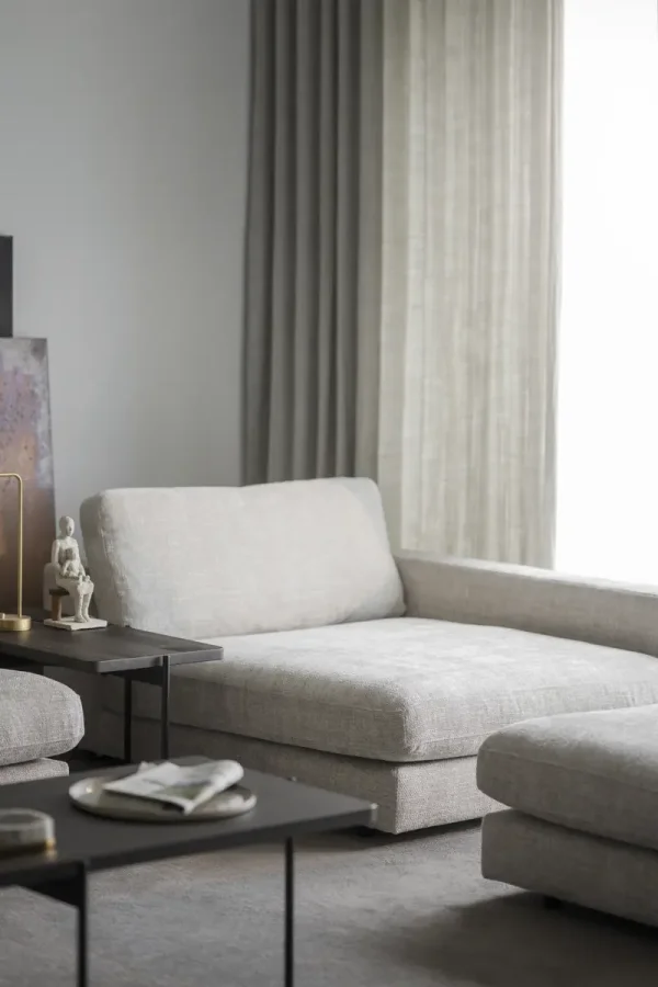 ROWICO Duncan 1,5 pers. modul chaiselong lnestol, hjre - lysegr stof