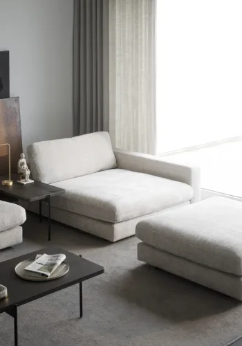 ROWICO Duncan 1,5 pers. modul chaiselong lnestol, hjre - lysegr stof