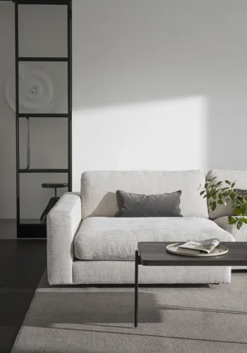 ROWICO Duncan 1,5 pers. modul chaiselong lnestol, venstre - lysegr stof