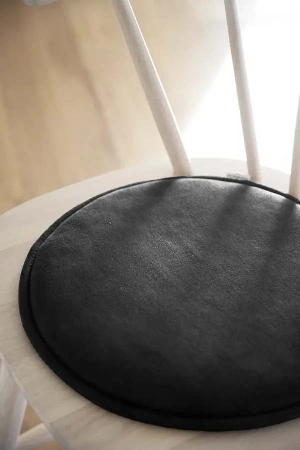 ROWICO Fulton sdehynde, rund - sort lder-textil (38)