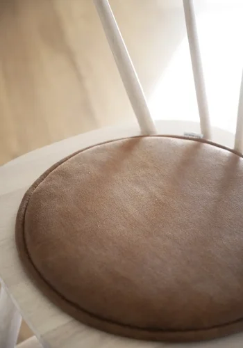 ROWICO Fulton sdehynde, rund - brun lder-textil (38)