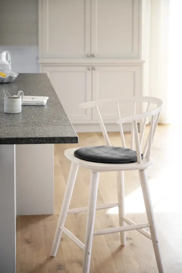 ROWICO Fulton sdehynde, rund - sort lder-textil (38)