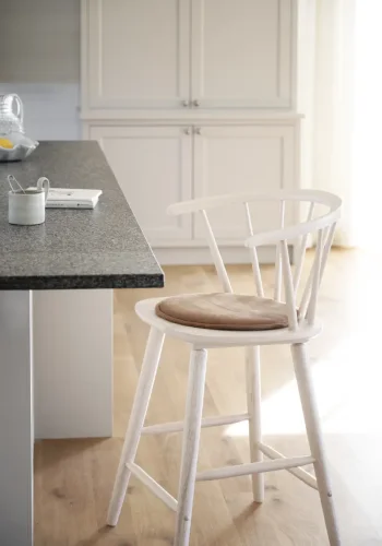 ROWICO Fulton sdehynde, rund - brun lder-textil (38)