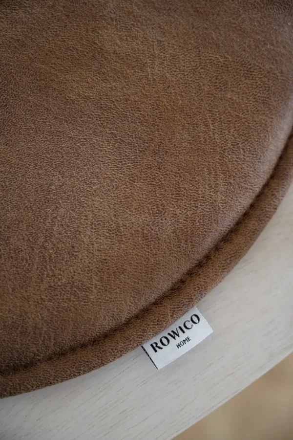 ROWICO Fulton sdehynde, rund - brun lder-textil (38)