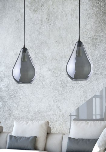 TK Fuente loftlampe - grafit glas og sort metal