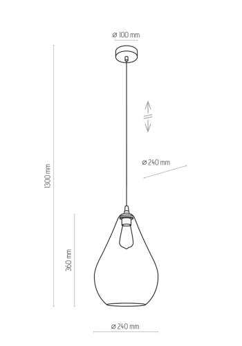 TK Fuente loftlampe - grafit glas og sort metal