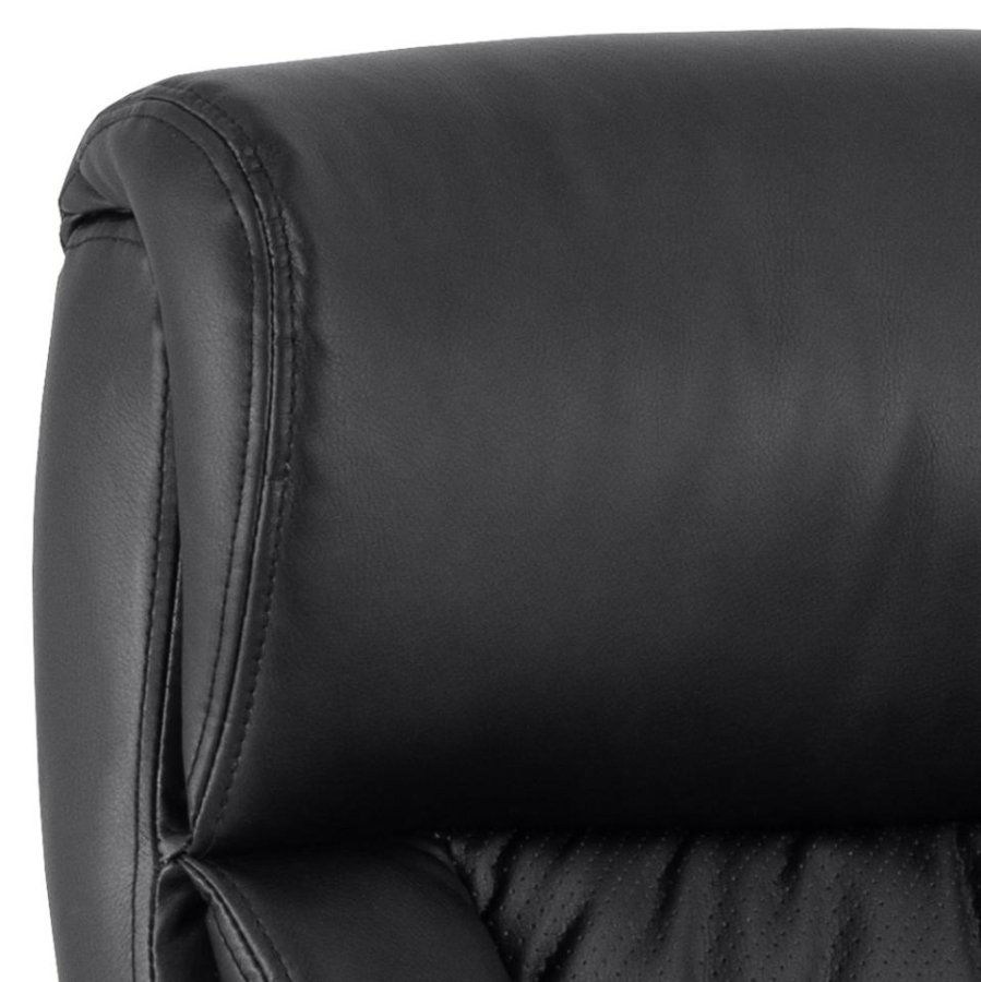 ACT NORDIC Benson skrivebordsstol, m. armln, hjul, dreje- og vippefunktion - sort PU og krom stl