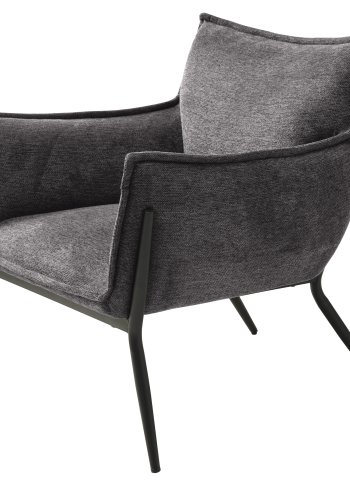 Calgary loungestol, m. armln - mrkegr stof og sorte ben