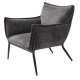Calgary loungestol, m. armln - mrkegr stof og sorte ben