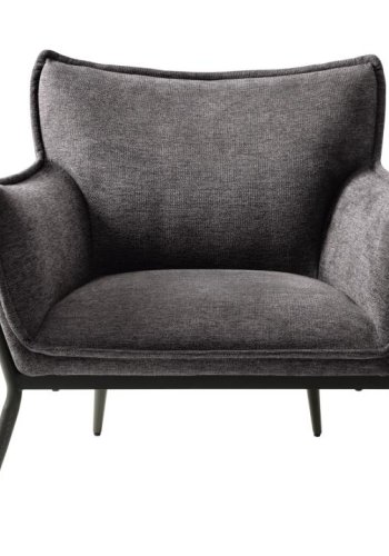Calgary loungestol, m. armln - mrkegr stof og sorte ben