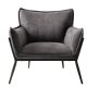 Calgary loungestol, m. armln - mrkegr stof og sorte ben