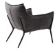 Calgary loungestol, m. armln - mrkegr stof og sorte ben