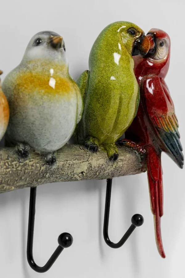 KARE DESIGN Exotic Birds knagerkke, m. 5 knager - multifarvet polyresin og stl