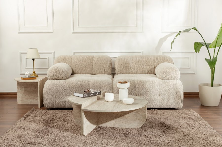 NORDVÄRK Orion sofabord - travertin melamin (st med 2)