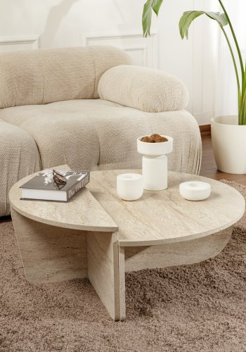 NORDVÄRK Orion sofabord - travertin melamin (st med 2)