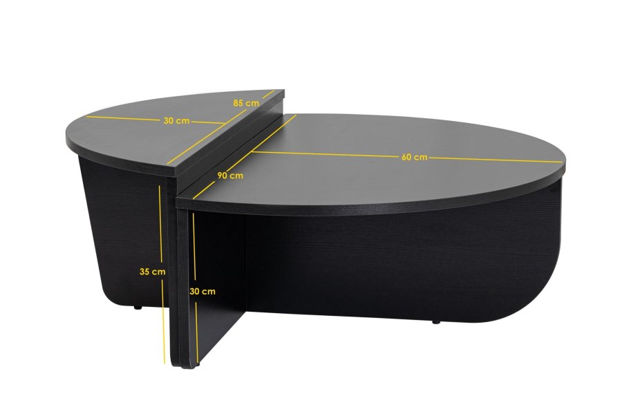 NORDVÄRK Orion sofabord - sort tr melamin (st med 2)