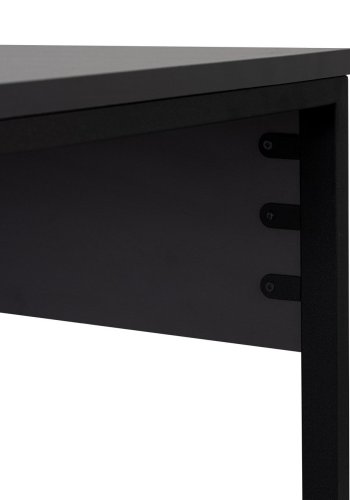NORDVÄRK Twin dobbelt skrivebord, m. 2 rum - antracitgr melamin og sort metal (240x60)