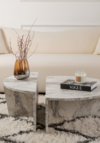 NORDVÄRK Orion sofabord - Freesia marmor melamin (st med 2)