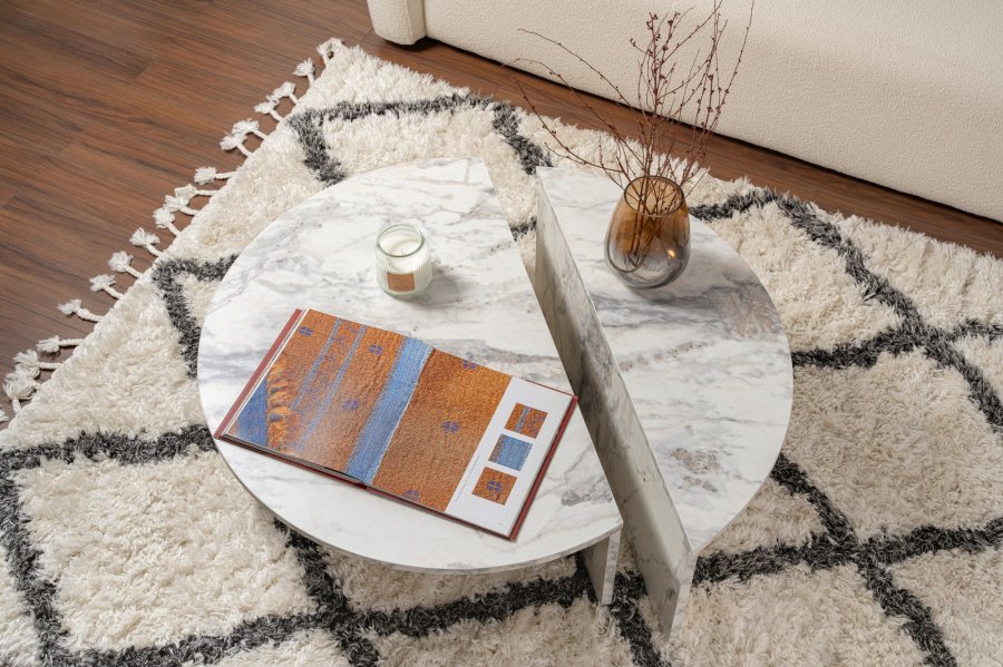 NORDVÄRK Orion sofabord - Freesia marmor melamin (st med 2)