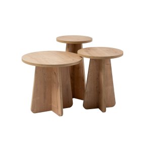 NORDVÄRK Lume sofabord, rund - safir eg melamin (st med 3)