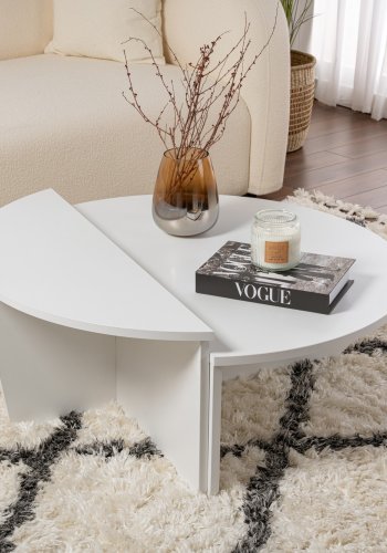 NORDVÄRK Orion sofabord - hvid melamin (st med 2)