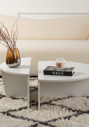 NORDVÄRK Orion sofabord - hvid melamin (st med 2)