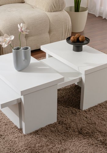 NORDVÄRK Sanctuary sofabord - hvid tr melamin (st med 3)