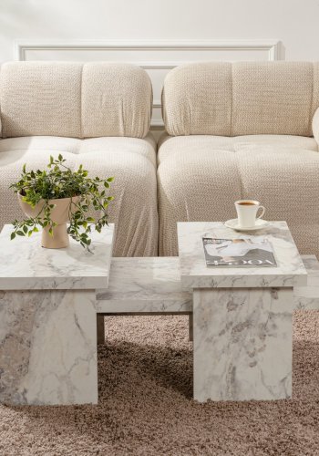 NORDVÄRK Sanctuary sofabord - Fressia marmor melamin (st med 3)
