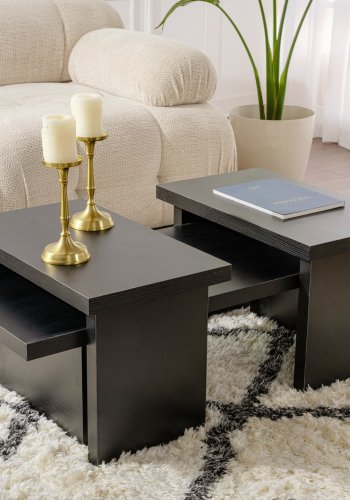 NORDVÄRK Sanctuary sofabord - sort tr melamin (st med 3)