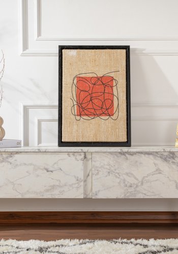 NORDVÄRK Serenity TV-bord, m. 2 lger - Fressia marmor melamin og sort (180x29,5)