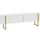 NORDVÄRK Serenity TV-bord, m. 2 lger - hvid melamin og guld (180x29,5)