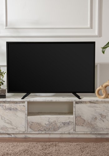 NORDVÄRK Vanguard TV-bord, m. 3 lger og 1 rum - Fressia marmor melamin (160x29,5)