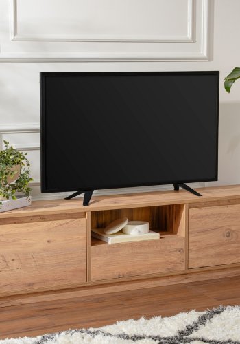 NORDVÄRK Vanguard TV-bord, m. 3 lger og 1 rum - Atlantic Pine melamin (160x29,5)