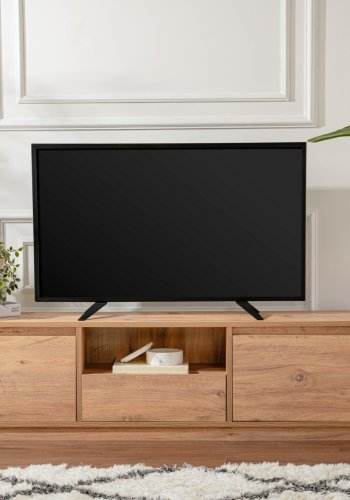 NORDVÄRK Vanguard TV-bord, m. 3 lger og 1 rum - Atlantic Pine melamin (160x29,5)