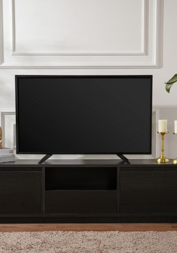 NORDVÄRK Vanguard TV-bord, m. 3 lger og 1 rum - sort tr melamin (160x29,5)