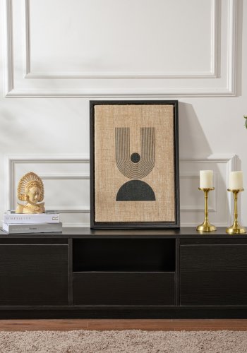 NORDVÄRK Vanguard TV-bord, m. 3 lger og 1 rum - sort tr melamin (160x29,5)