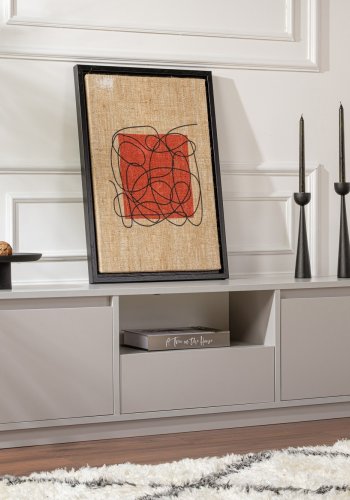 NORDVÄRK Vanguard TV-bord, m. 3 lger og 1 rum - gr melamin (160x29,5)