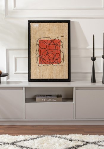 NORDVÄRK Vanguard TV-bord, m. 3 lger og 1 rum - gr melamin (160x29,5)