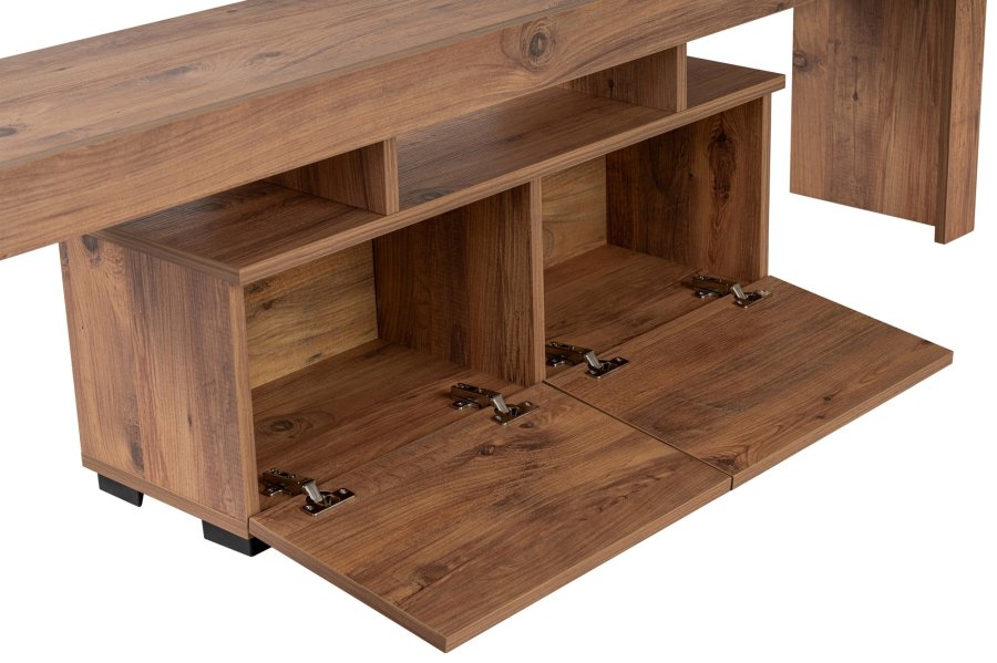 NORDVÄRK Enclave TV-bord, m. 2 lger og 3 bne rum - Atlantic Pine melamin (180x31,3)