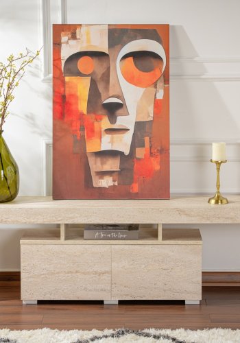 NORDVÄRK Enclave TV-bord, m. 2 lger og 3 bne rum - travertin melamin (180x31,3)