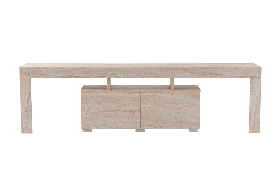 NORDVÄRK Enclave TV-bord, m. 2 lger og 3 bne rum - travertin melamin (180x31,3)