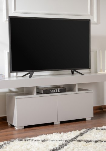 NORDVÄRK Enclave TV-bord, m. 2 lger og 3 bne rum - gr melamin (180x31,3)