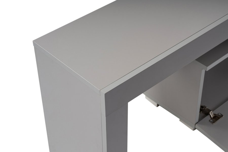 NORDVÄRK Enclave TV-bord, m. 2 lger og 3 bne rum - gr melamin (180x31,3)