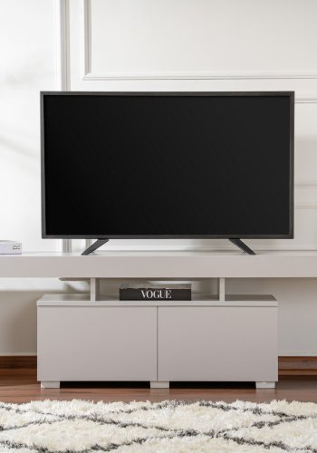 NORDVÄRK Enclave TV-bord, m. 2 lger og 3 bne rum - gr melamin (180x31,3)