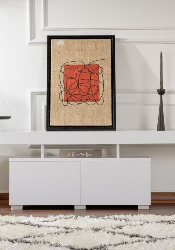 NORDVÄRK Enclave TV-bord, m. 2 lger og 3 bne rum - hvid melamin (180x31,3)