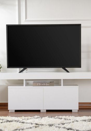 NORDVÄRK Enclave TV-bord, m. 2 lger og 3 bne rum - hvid melamin (180x31,3)