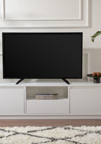 NORDVÄRK Vanguard TV-bord, m. 3 lger og 1 rum - hvid melamin (160x29,5)