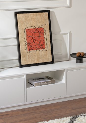 NORDVÄRK Vanguard TV-bord, m. 3 lger og 1 rum - hvid melamin (160x29,5)