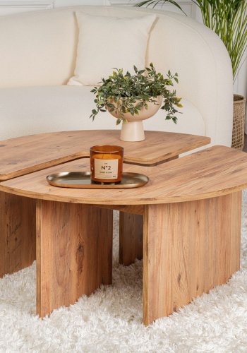 NORDVÄRK Moira sofabord, rund - Atlantic Pine melamin (90)