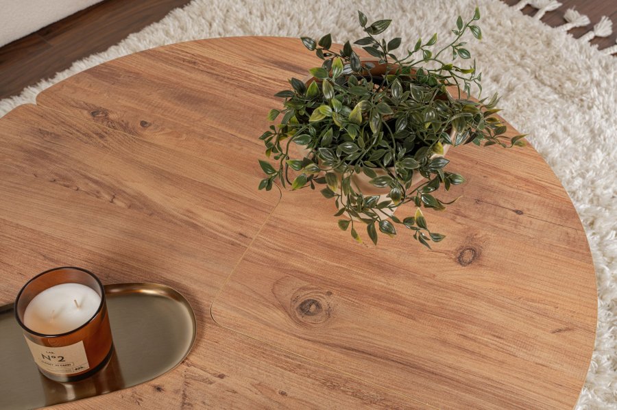 NORDVÄRK Moira sofabord, rund - Atlantic Pine melamin (90)